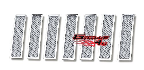 2008-2012 Jeep Liberty Main Upper Chrome Mesh Front Grille Insert - APS J75551T Compatible Replacement - Upgrade Your SUV's Style for Off-Roading & Urban Driving