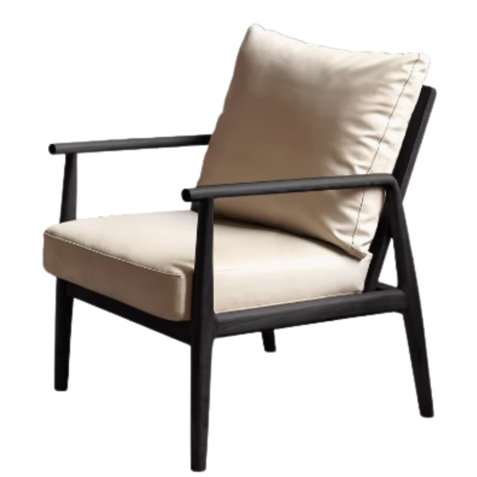 Premium Black Walnut Solid Wood Lounge Armchair with Matching Footstool - Handcrafted Comfort Chair for Living Room, Reading Nook & Relaxation Spaces