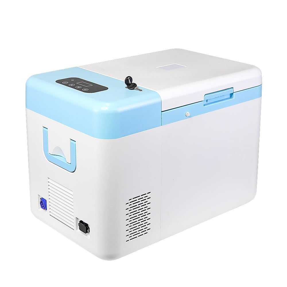 Portable Ultra-Low Temperature Freezer (-86°C to 18°C/-122.8°F to 64.4°F) for Lab Sample Storage | 12V-240V Compatible Cryogenic Freezer with 38LB Capacity | Ideal for Laboratory, Medical, and Research Sample Preservation
