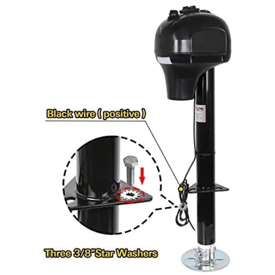 3500 Lbs Heavy Duty Electric RV Trailer Tongue Jack with 600D Polyester Cover, 23 5/8