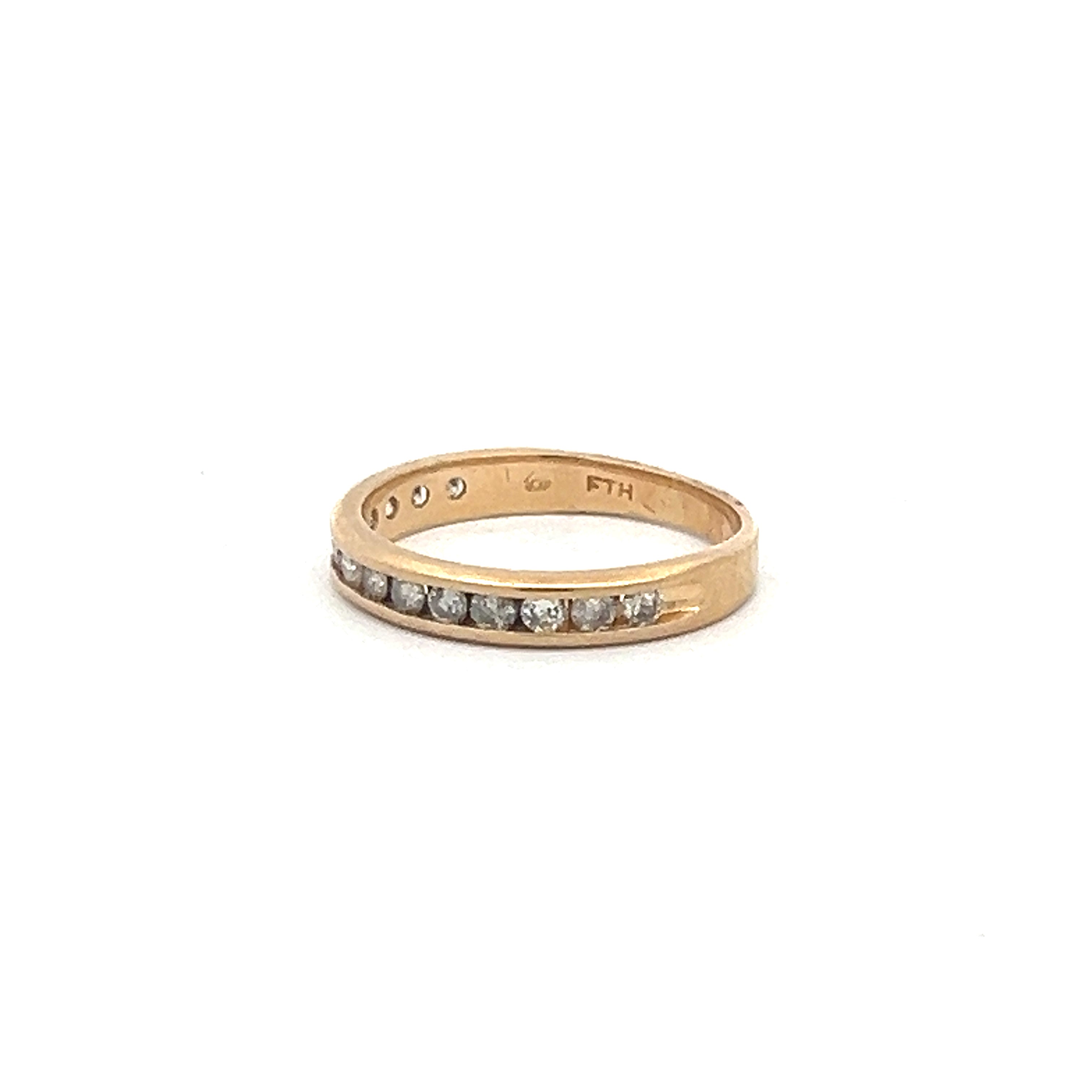 0.60 Carat Round Brilliant H SI1 Diamond 10K Yellow Gold Wedding Band Ring - Perfect for Engagement, Anniversary & Everyday Wear