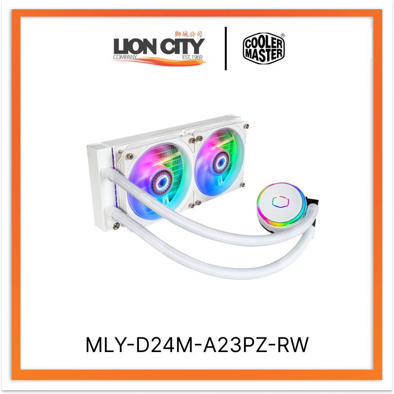 Cooler Master MLY-D24M-A23PZ-RW CM MasterLiquid PL240 Flux ARGB White CPU Liquid Cooler - High Performance Cooling for Gaming PCs & Workstations