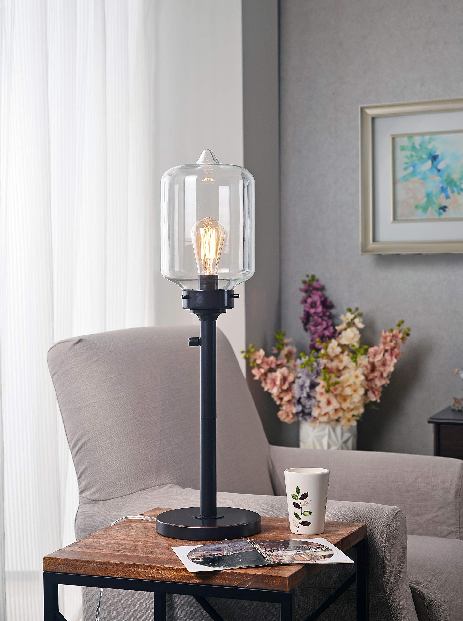 Kenroy Home 32407ORB Casey Table Lamp in Oil Rubbed Bronze - Elegant Bedside Lighting for Living Room, Bedroom & Office Decor