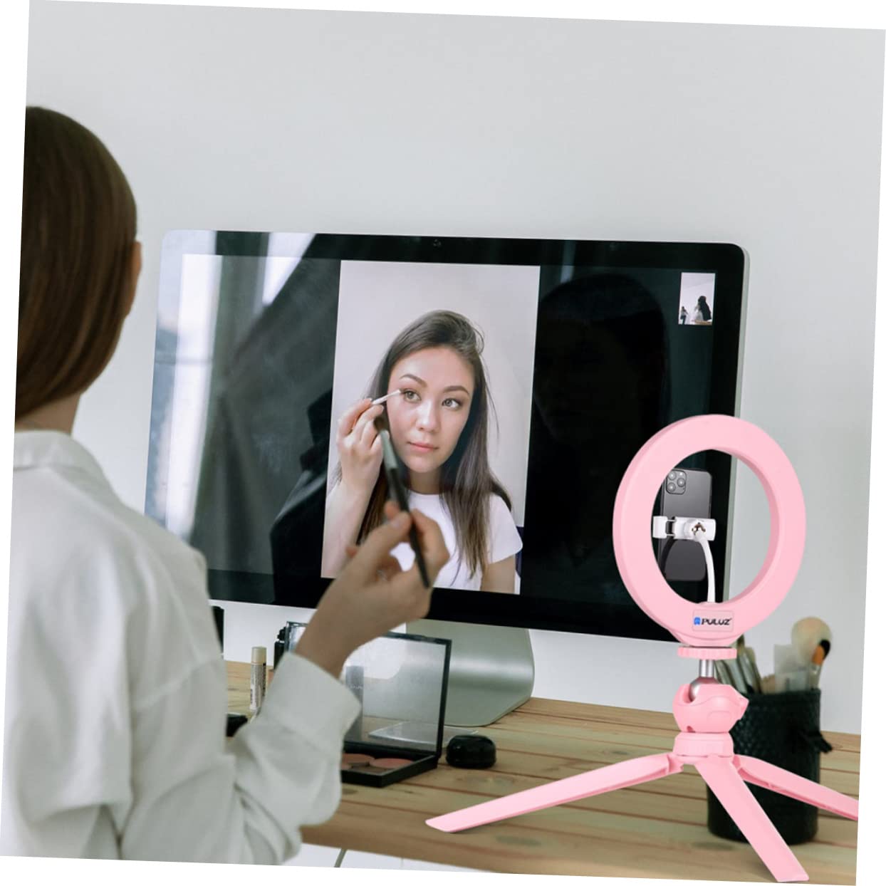 Hemobllo 2-Pack Dimmable Ring Light with Tripod Stand - for Photography, Makeup & Phone Videos