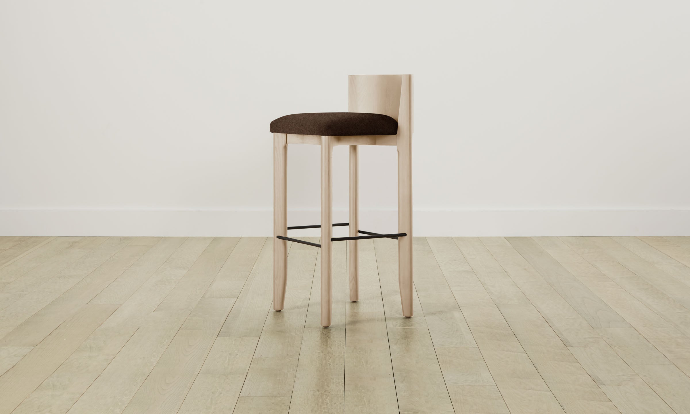 Delancey Bar & Counter Stool - Italian Brushed Wool Cocoa Upholstery - Modern Kitchen Island & Home Bar Seating for Dining & Entertaining