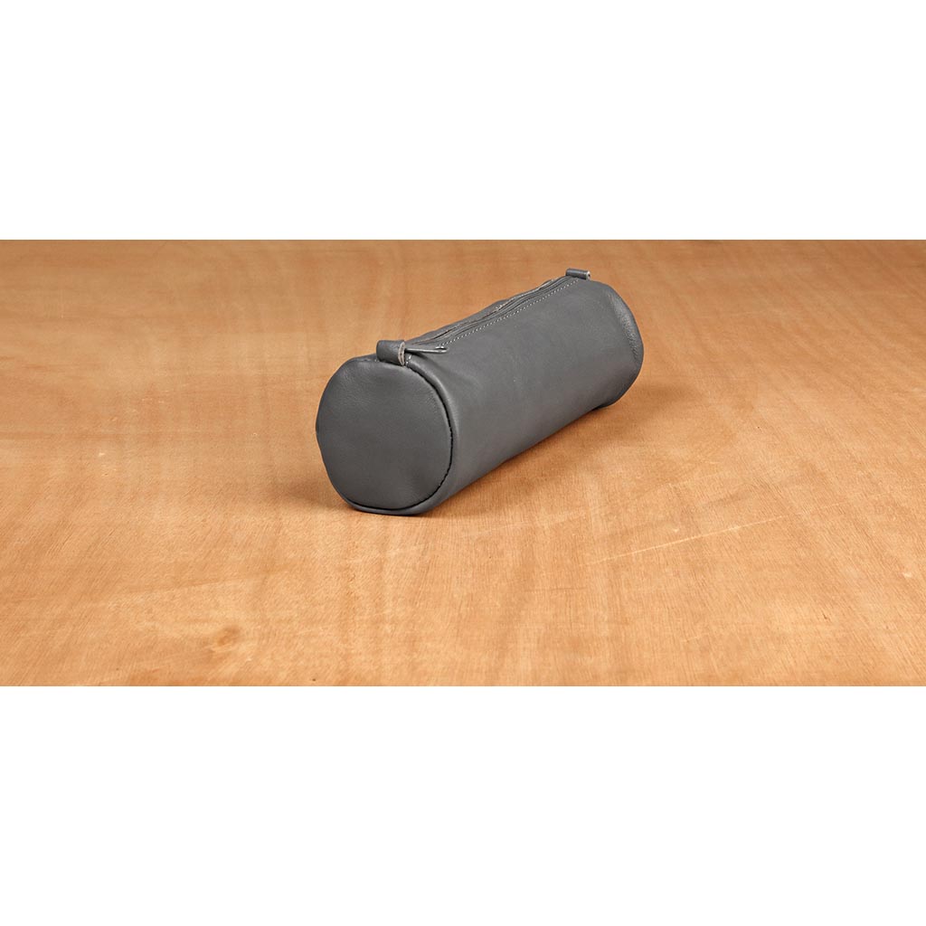 Round Grey Pencil Case for School & Office - Age Bag Organizer for Kids, Teens & Adults - Perfect for Backpacks, Desks & Travel Accessories