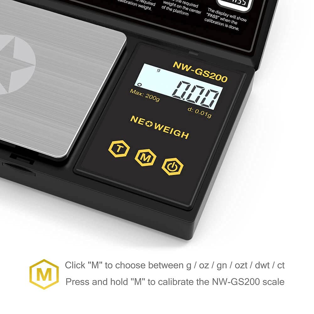 200g x 0.01g Precision Pocket Scale with Case - Digital Gram & Ounce Scale for Herbs, Spices, Jewelry - Portable Mini Scale with Backlit LCD Display & 6 Weighing Units (Batteries Included) - Perfect for Cooking, Baking, Jewelry Making & Travel Use