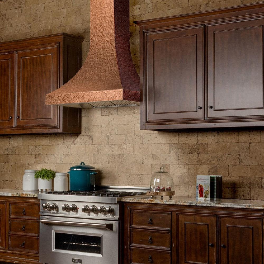 ZLINE Designer Series Hand Hammered Copper Finish Wall Range Hood (8632H) - Premium Kitchen Ventilation for Modern Homes, Perfect Over Stove, Island or Cooktop