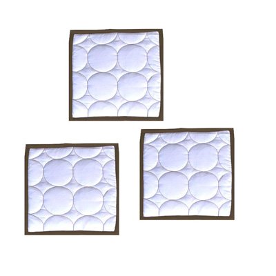 Bacati Quilted Circles White Chocolate 3-Piece Wall Hanging Set - Elegant Home Decor for Living Room, Bedroom & Office