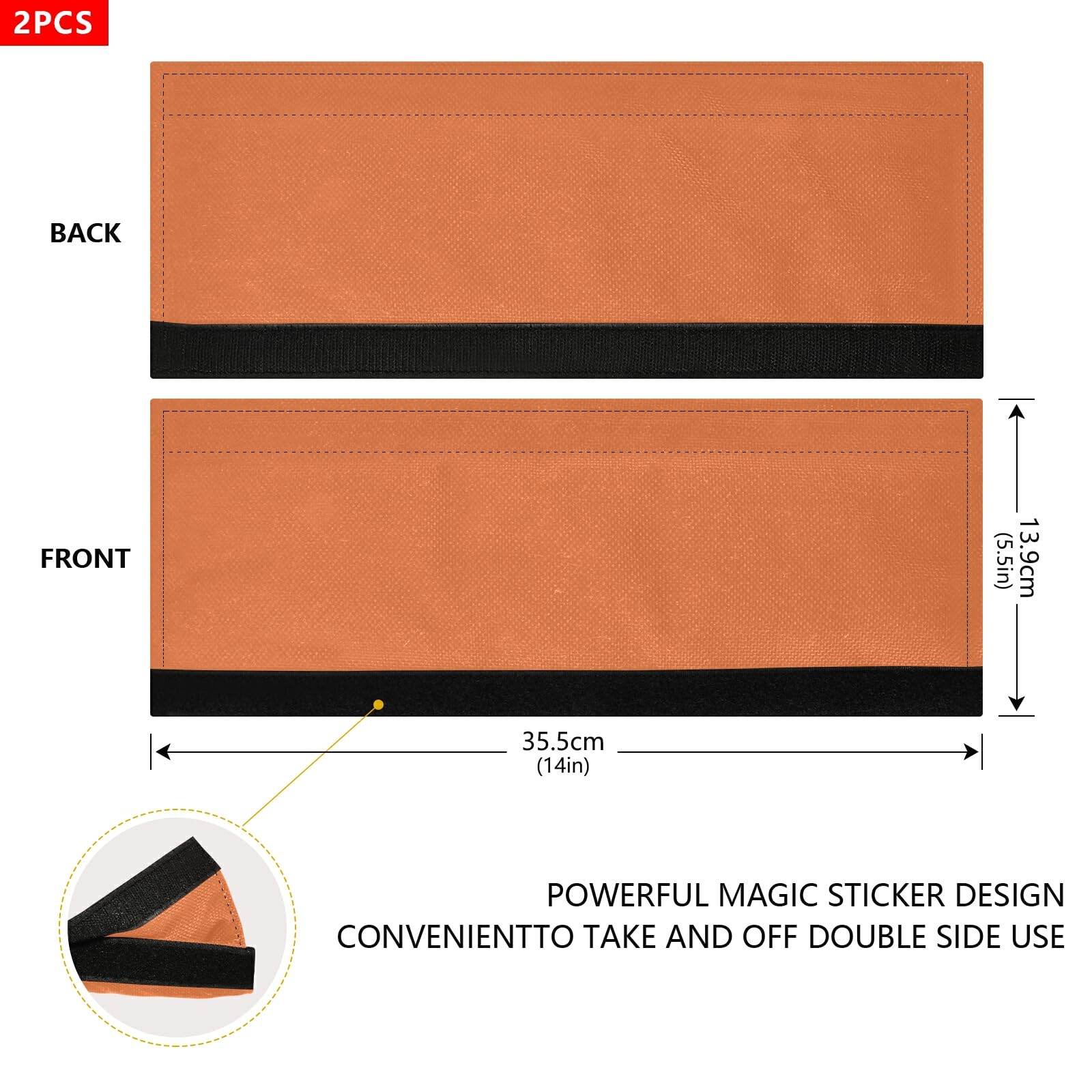 KLL Orange Refrigerator Door Handle Covers (2-Pack) - Dishwasher Safe, Universal Fit for Microwave, Cabinet & Appliance Handles - Soft Protective Covers for Kitchen Hygiene & Grip - Perfect for Home, Restaurant & Office Use
