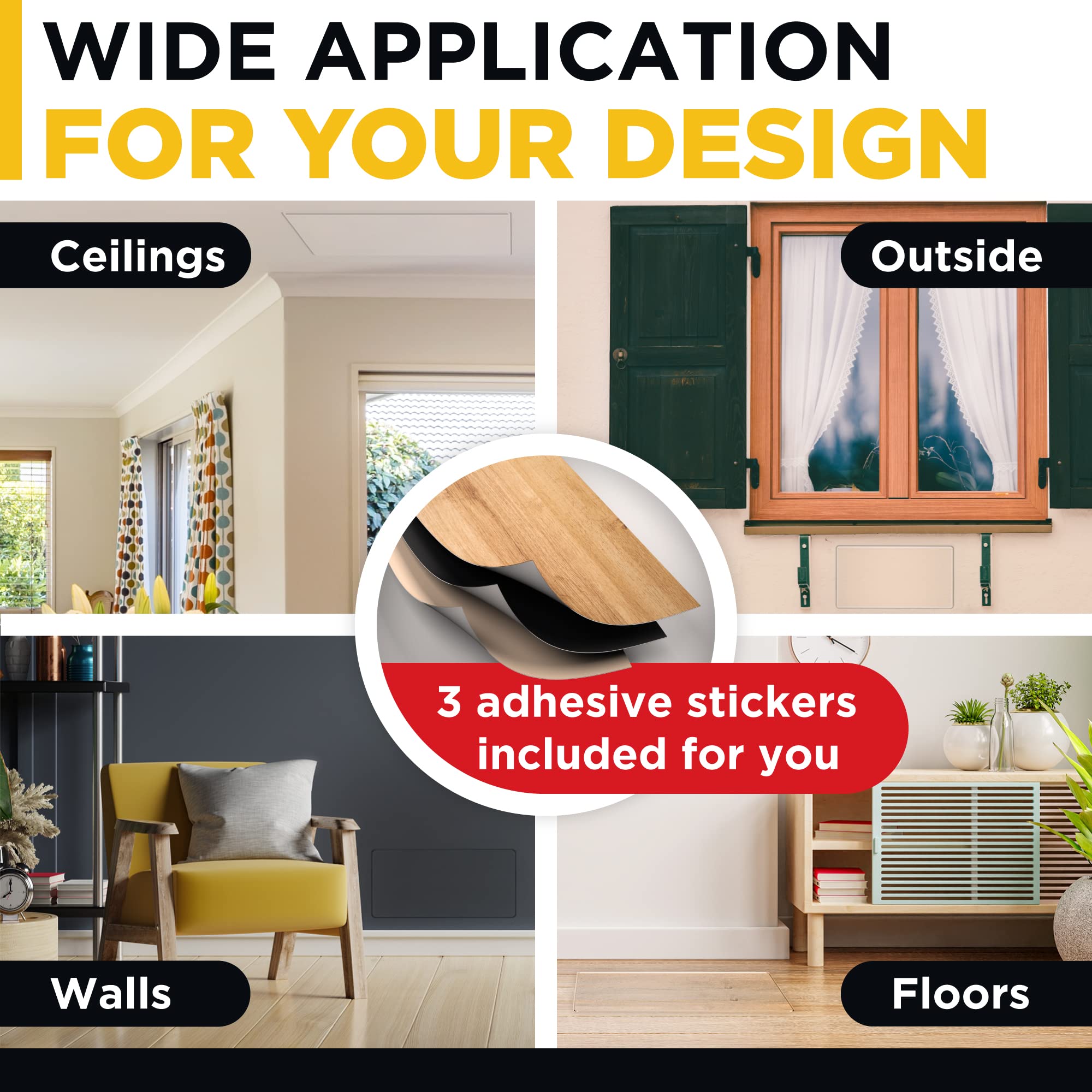 Magnetic Air Vent Cover - Flexible Magnet Vent Covers for Ceiling, Floor & Wall Vents - Air Register Blockers for Home, Office & RV - Energy Saving & Dust Protection Solution