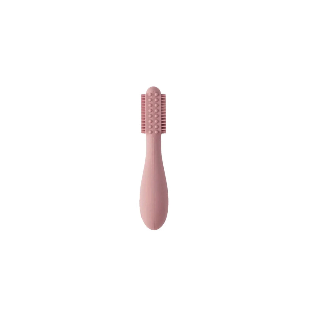 EZPZ Baby Led Weaning Toothbrush in Blush - Soft Bristle Training Toothbrush for Infants & Toddlers - Perfect for First Dental Care & Self-Feeding Practice