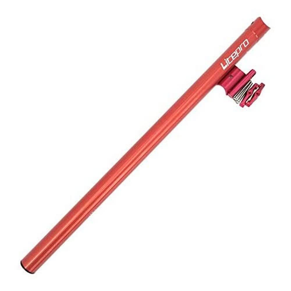 Lightweight Extended Seatpost with Clip for Brompton Bikes - 130g Lighter (Red) - Perfect for Urban Commuting & Folding Bike Enthusiasts