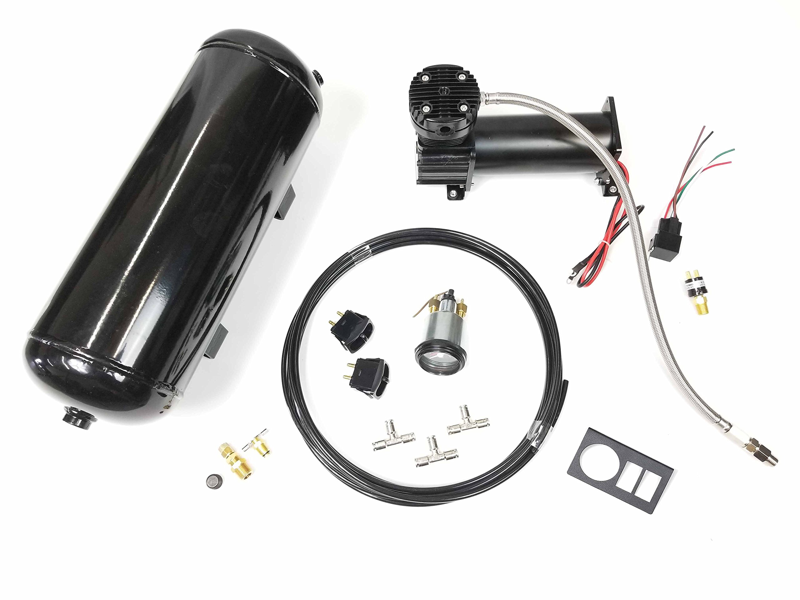Universal Towing Assist Helper Air Ride Suspension Control System Dual Switch - Heavy Duty Truck & Trailer Leveling Kit for Smooth Towing & Hauling - Perfect for RV, Boat, and Cargo Trailers