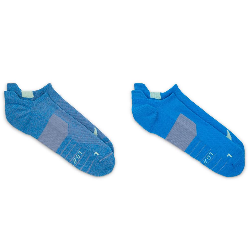 Nike Multiplier No Show 2 Pack Socks - Breathable Athletic Socks for Running, Gym & Casual Wear - Blue