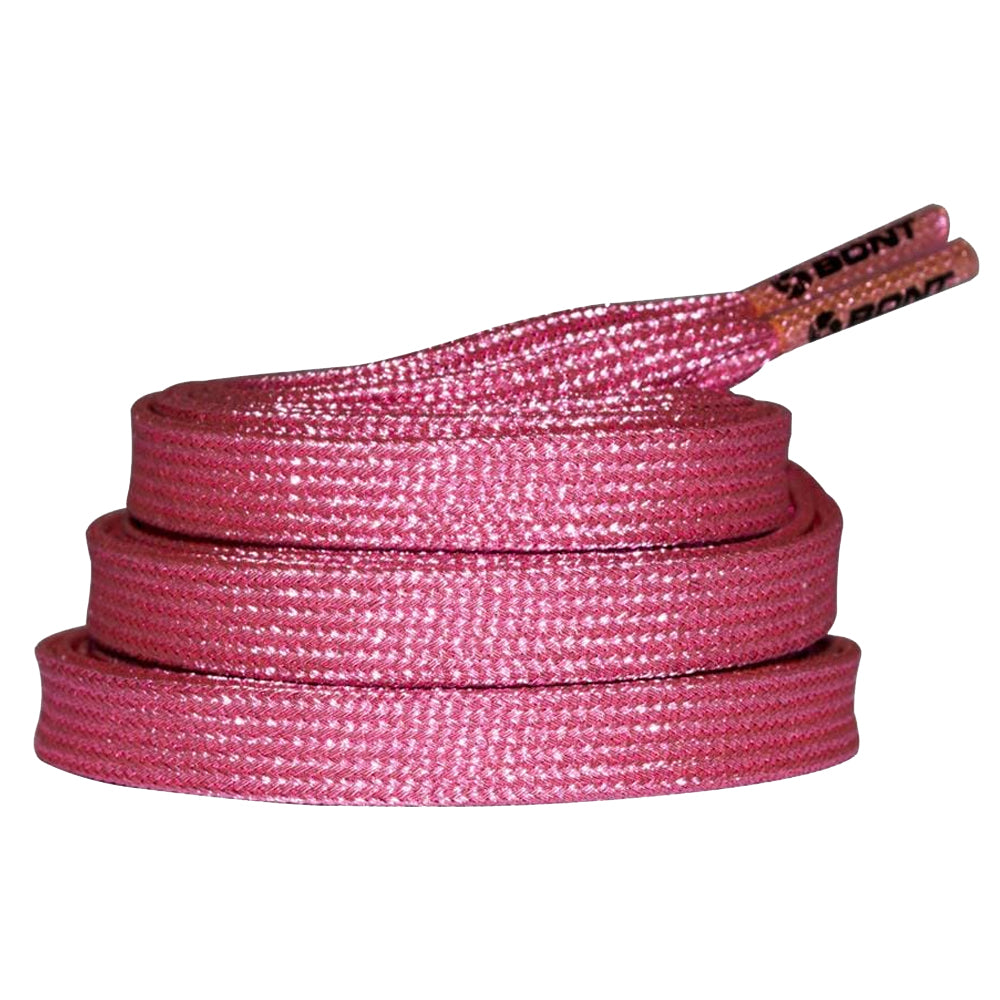 Bont Shimmer Waxed Lace - 8mm Jelly Bean Pink Roller Skate Laces for Artistic Skating & Derby - Premium Waxed Shoelaces for Enhanced Grip & Durability