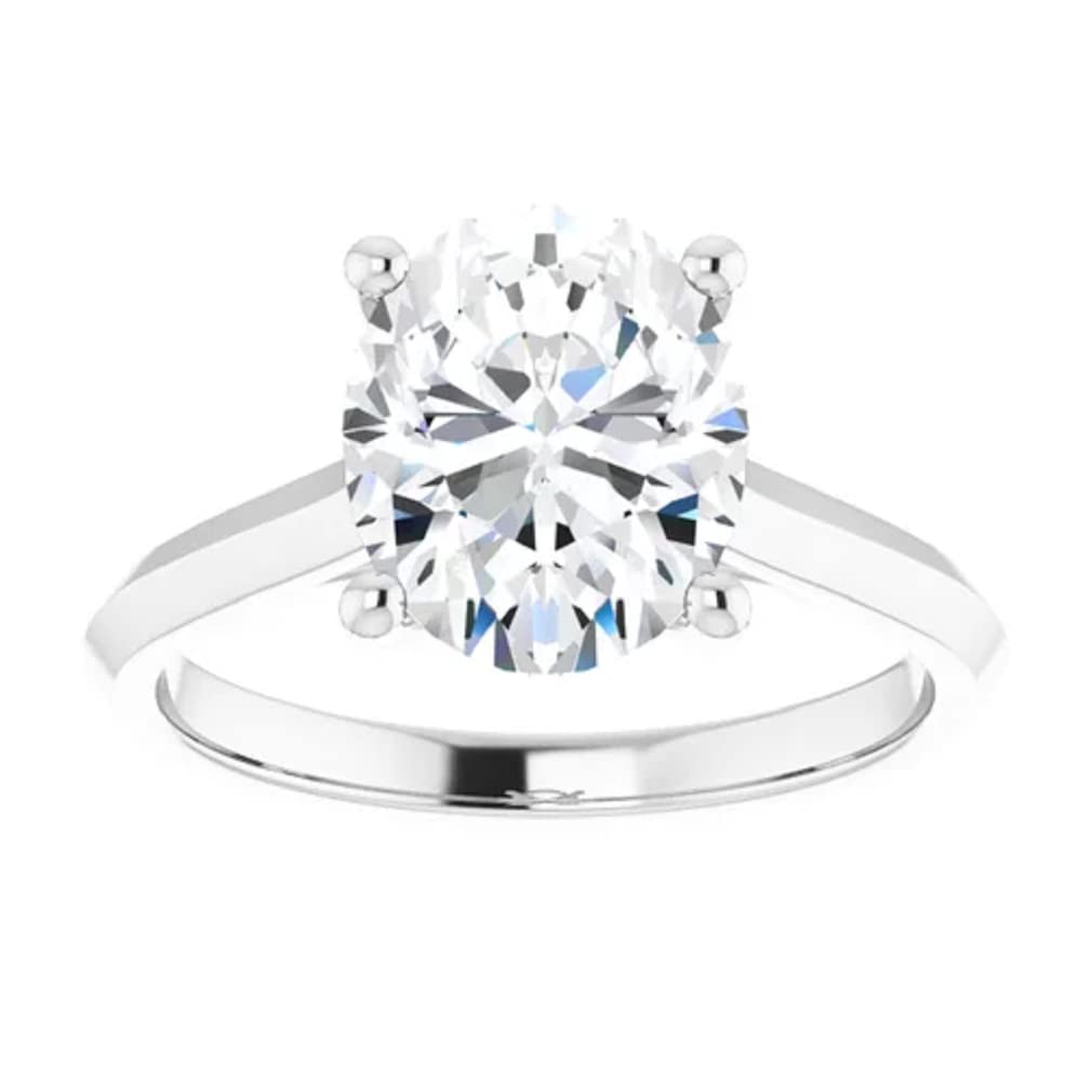 5 CT Oval Colorless Moissanite Engagement Ring for Women - Sterling Silver/Solid Gold Wedding Band Set - 4-Prong Solitaire Bridal Jewelry - Perfect for Proposals, Anniversaries & Special Occasions