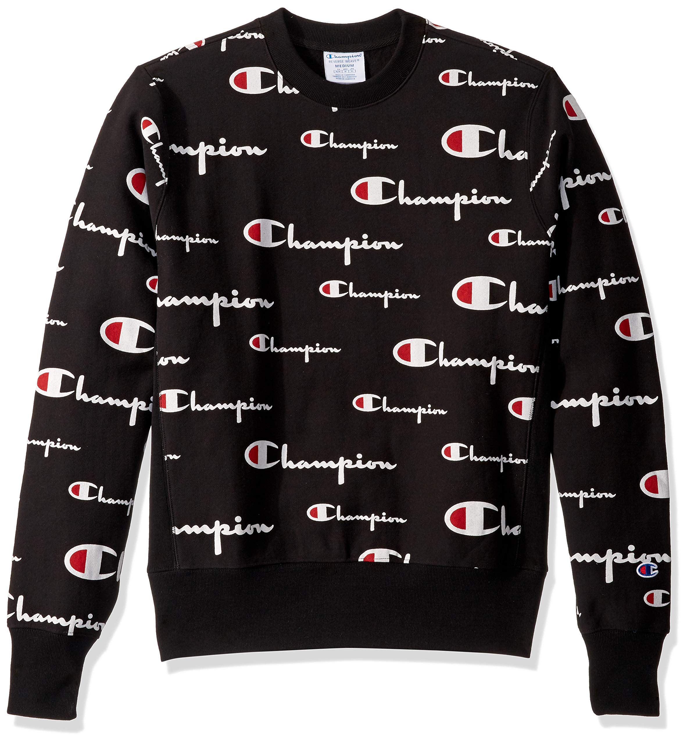 Champion Men's Reverse Weave Logo Sweatshirt - Heavyweight Fleece Pullover Hoodie for Casual Wear, Gym & Outdoor Activities