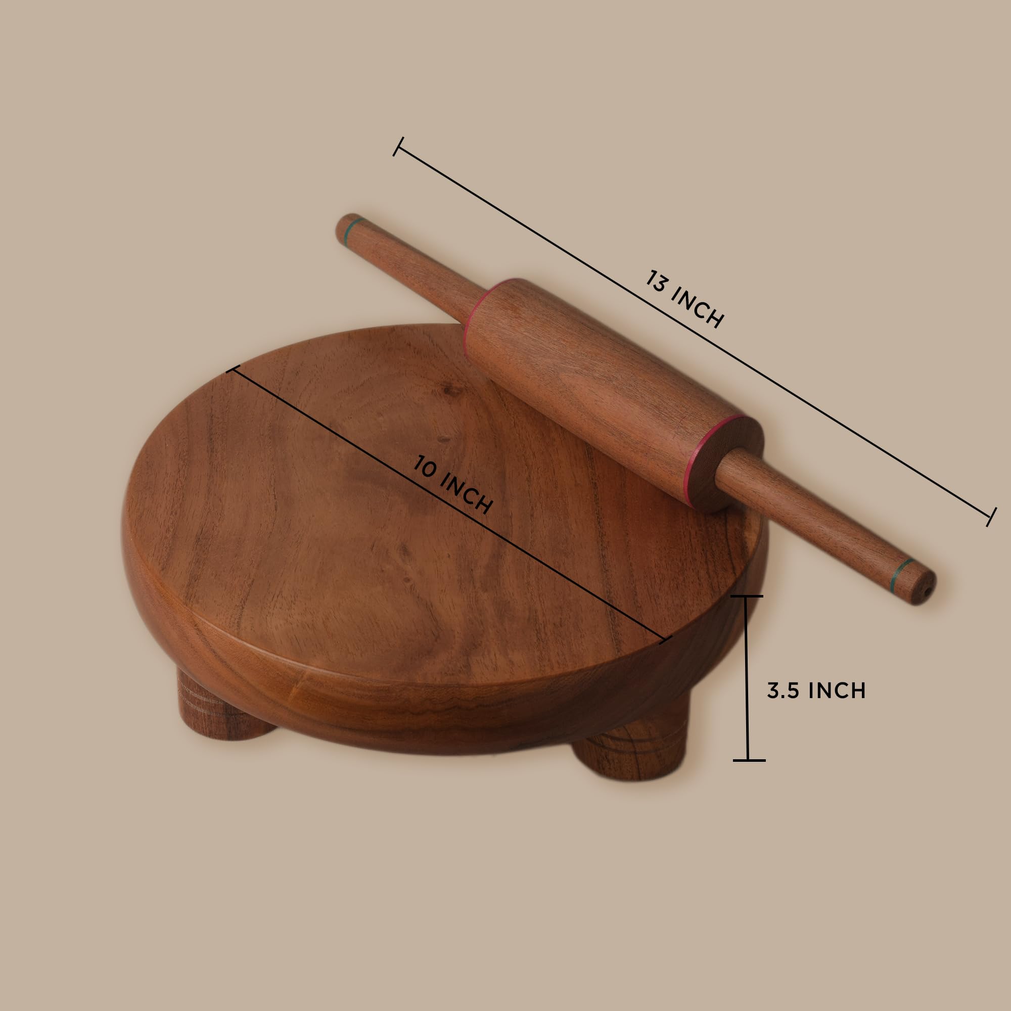 Handmade Wooden Rolling Pin for Baking - Non-Stick Dough Roller, 33x4cm - Perfect for Pastry, Cake Decorating & Cookie Making - Ideal for Home Bakers & Professional Chefs