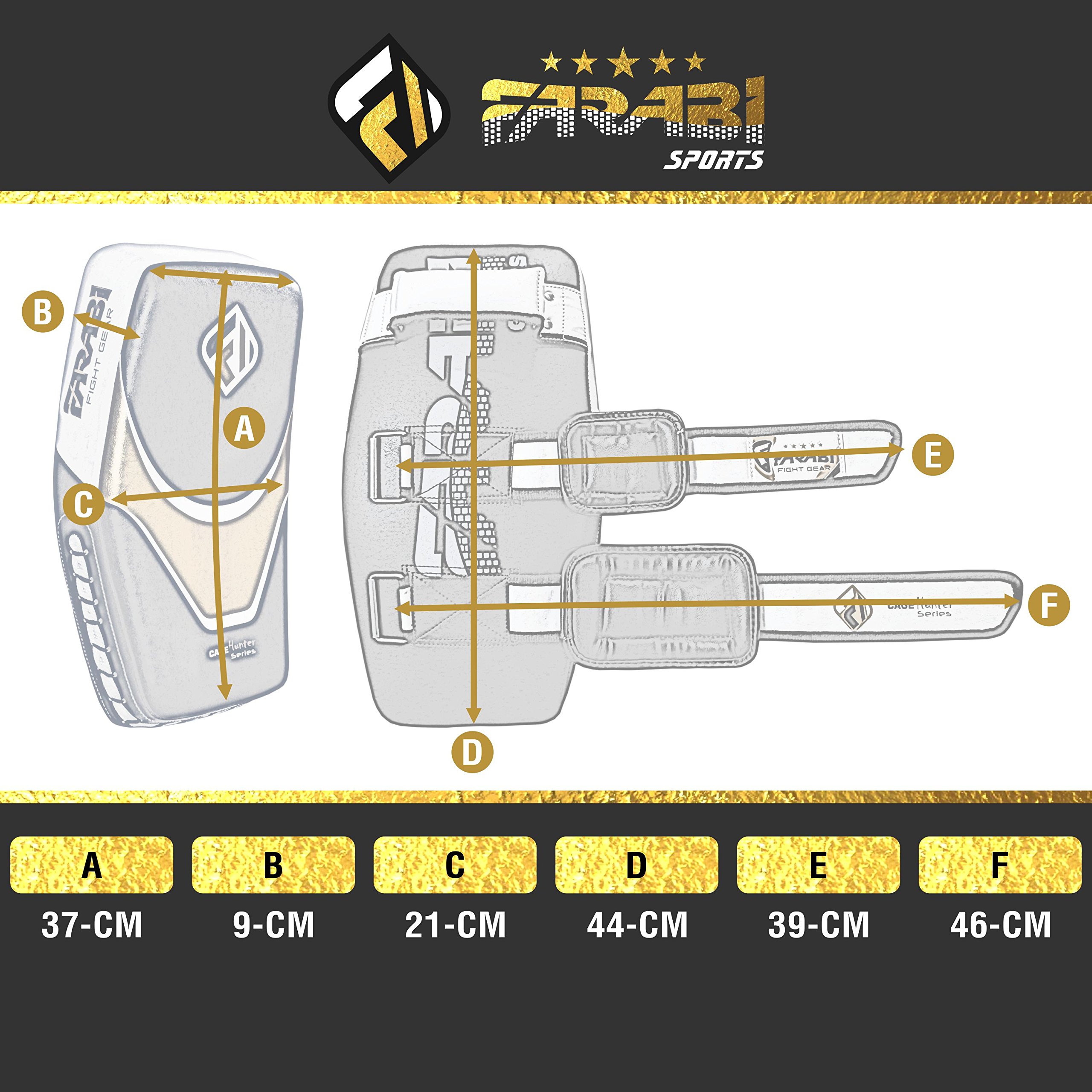 Farabi Kick Shield - Premium Curved Thai Pads for MMA, Muay Thai & Martial Arts Training - Durable Boxing Strike Pads & Focus Mitts - Perfect for Sparring, Kickboxing & Combat Sports Practice
