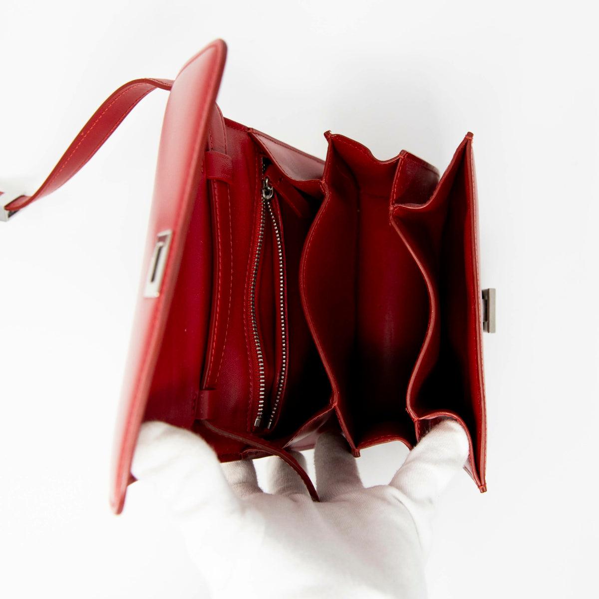 Celine Red Small Box Bag - Genuine Leather Crossbody Purse for Women | Perfect for Date Night, Parties & Everyday Use