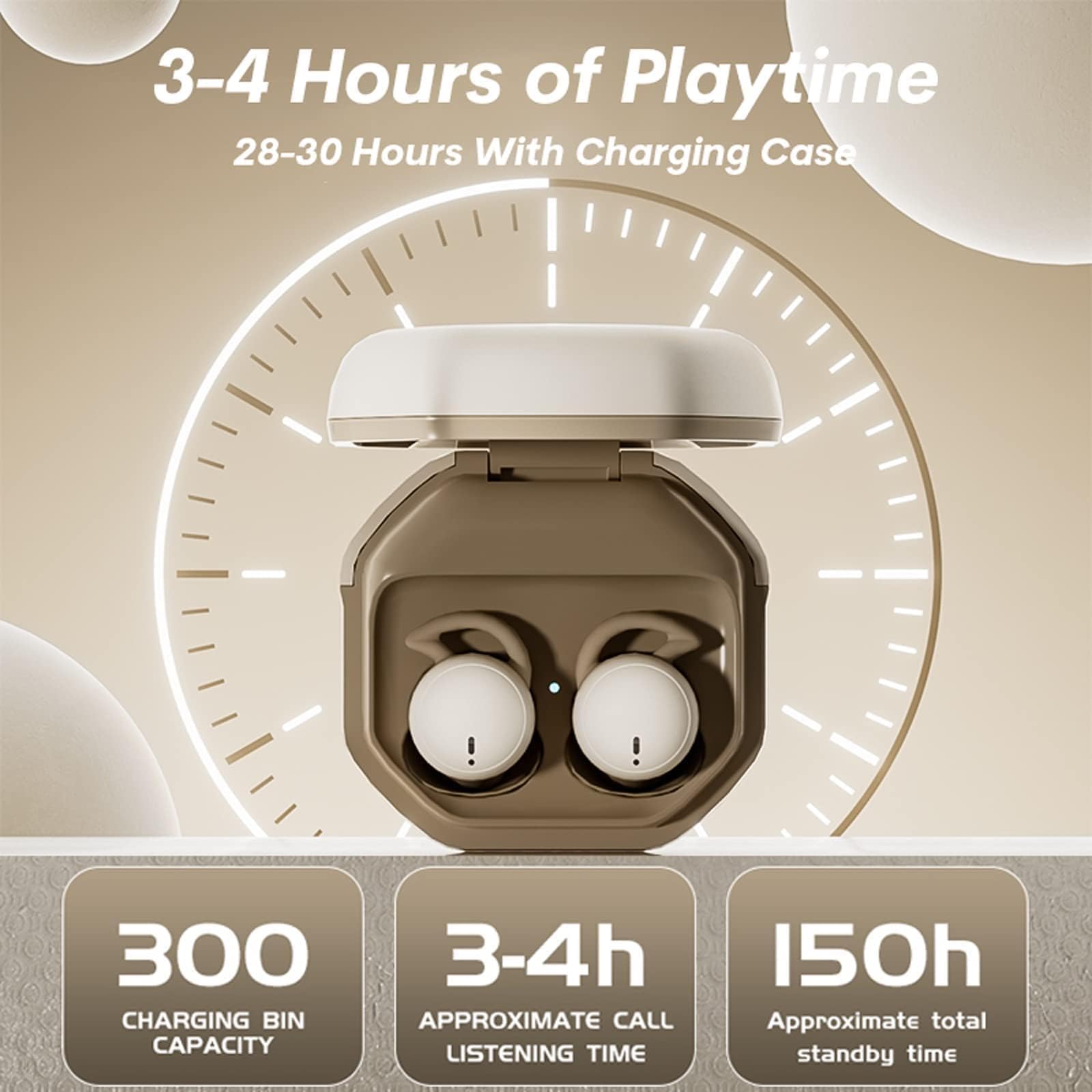 Wireless Invisible Sleep Earbuds - Smallest Bluetooth 5.3 Noise Cancelling Earphones for Side Sleepers | Comfortable Hidden Mini Earbuds for Sleeping, Working & Travel | Perfect for Night Use, Office & Airplane