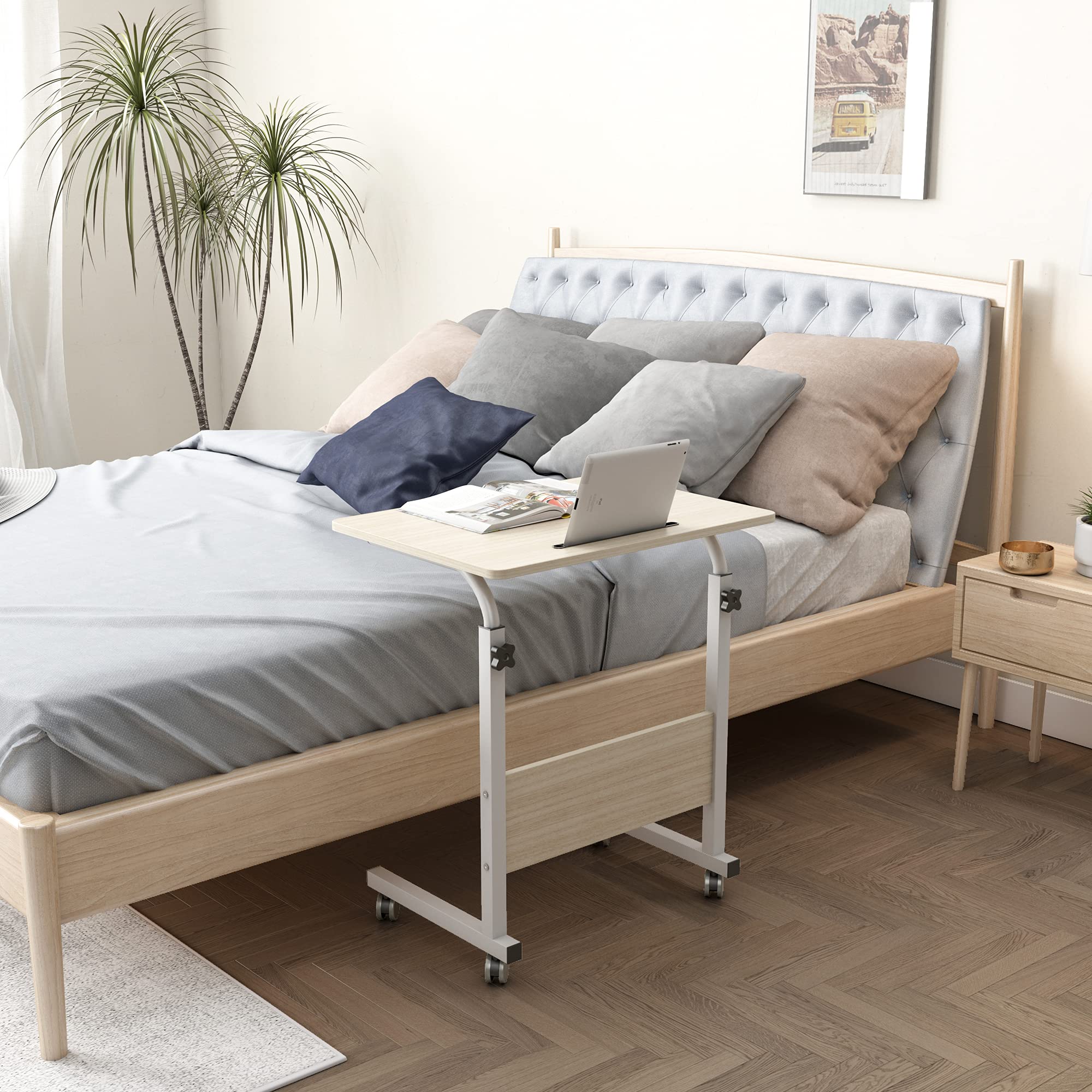 Adjustable Height Rolling Laptop Desk Cart - 23.6