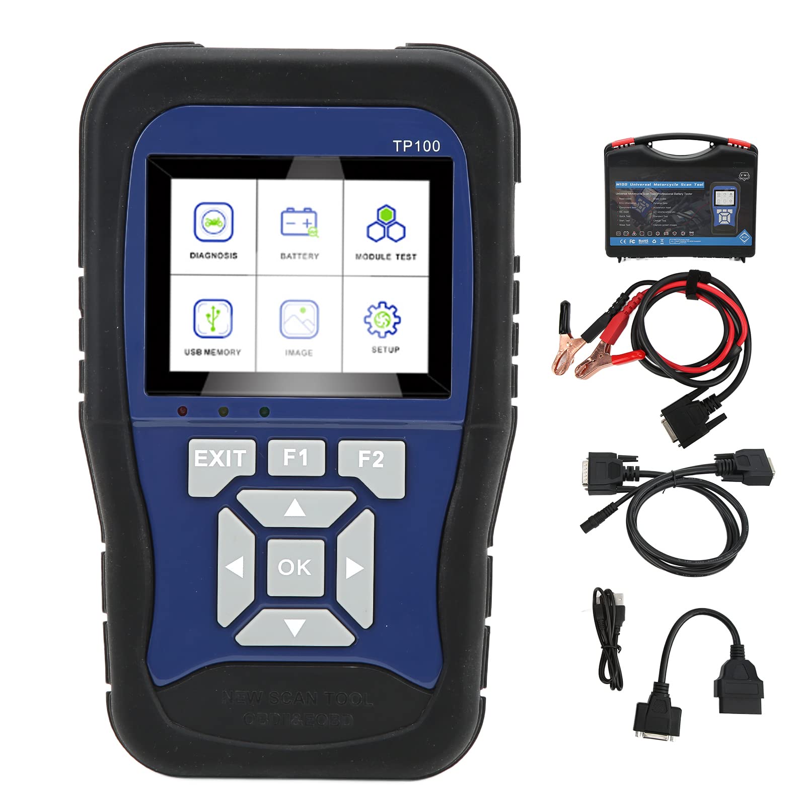 12V Motorcycle OBD2 Scanner - Motorbike Fault Code Reader & Battery Tester - Compatible with Most Motorcycles - Perfect for DIY Repairs & Maintenance