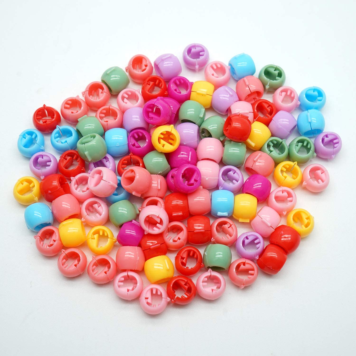Unbreakable Mini Claw Hair Clips - Rainbow Plastic Hair Claws for Kids, Girls & Women (50 Pack) | Hair Braiding Accessories, Beaded Headwear & Styling Essentials for School, Parties & Daily Use