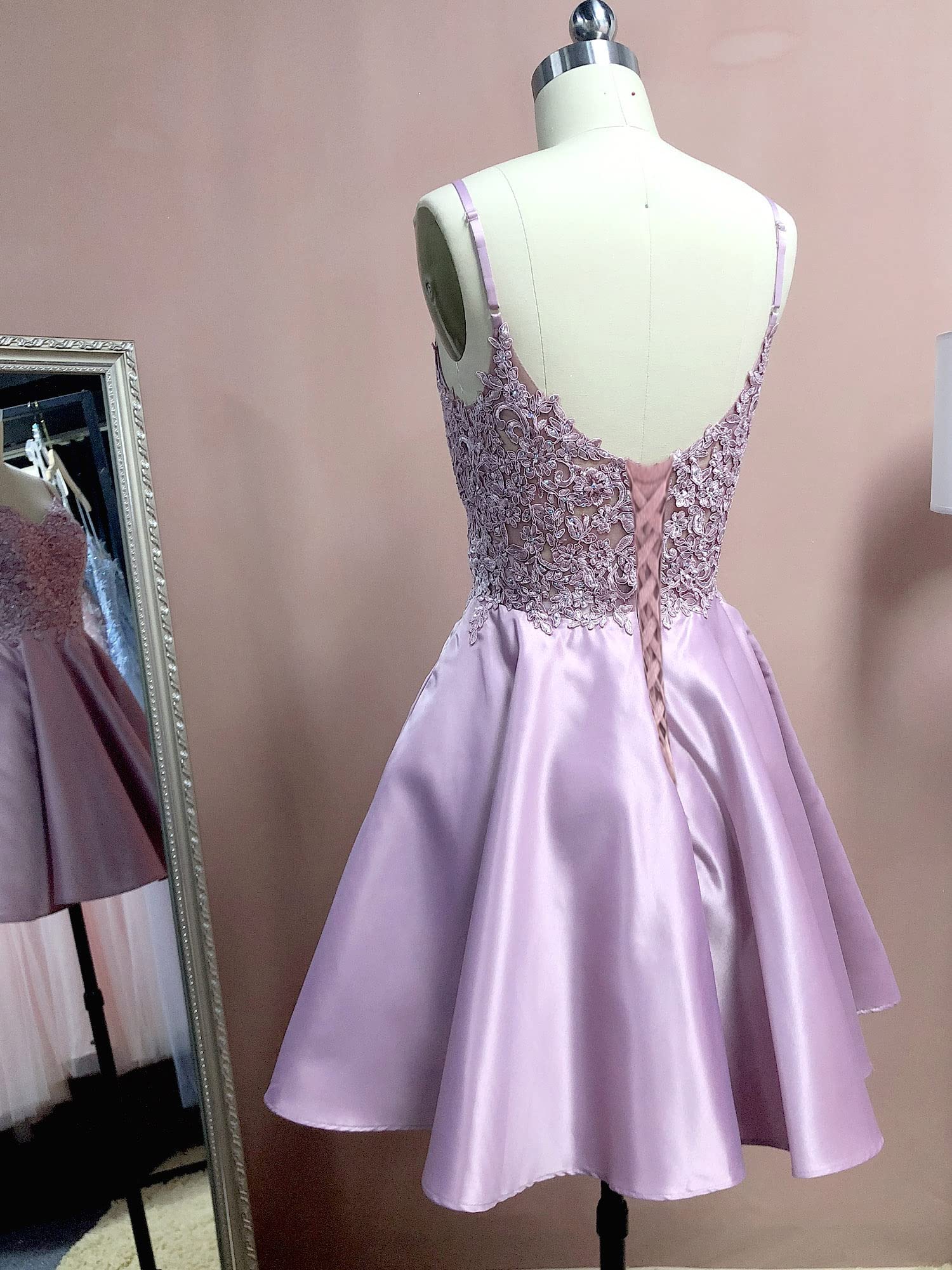 2025 Prom Dresses for Juniors - A-Line V-Neck Short Homecoming Dresses with Pockets | Graduation Party Gowns | Perfect for School Dances, Formal Events & Special Occasions