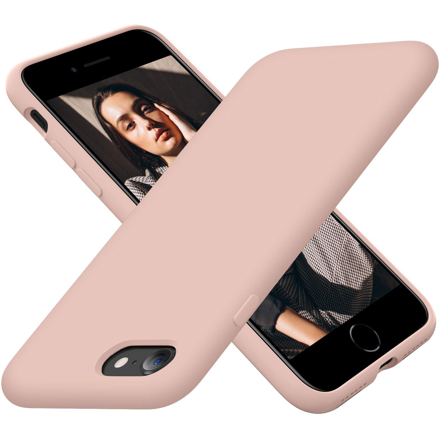 Premium Silicone Ultra Slim Shockproof iPhone SE 2020/2022 & iPhone 7/8 Case - Soft Microfiber Lining, 4.7 Inch, Pinksand - Perfect for Everyday Protection & Style