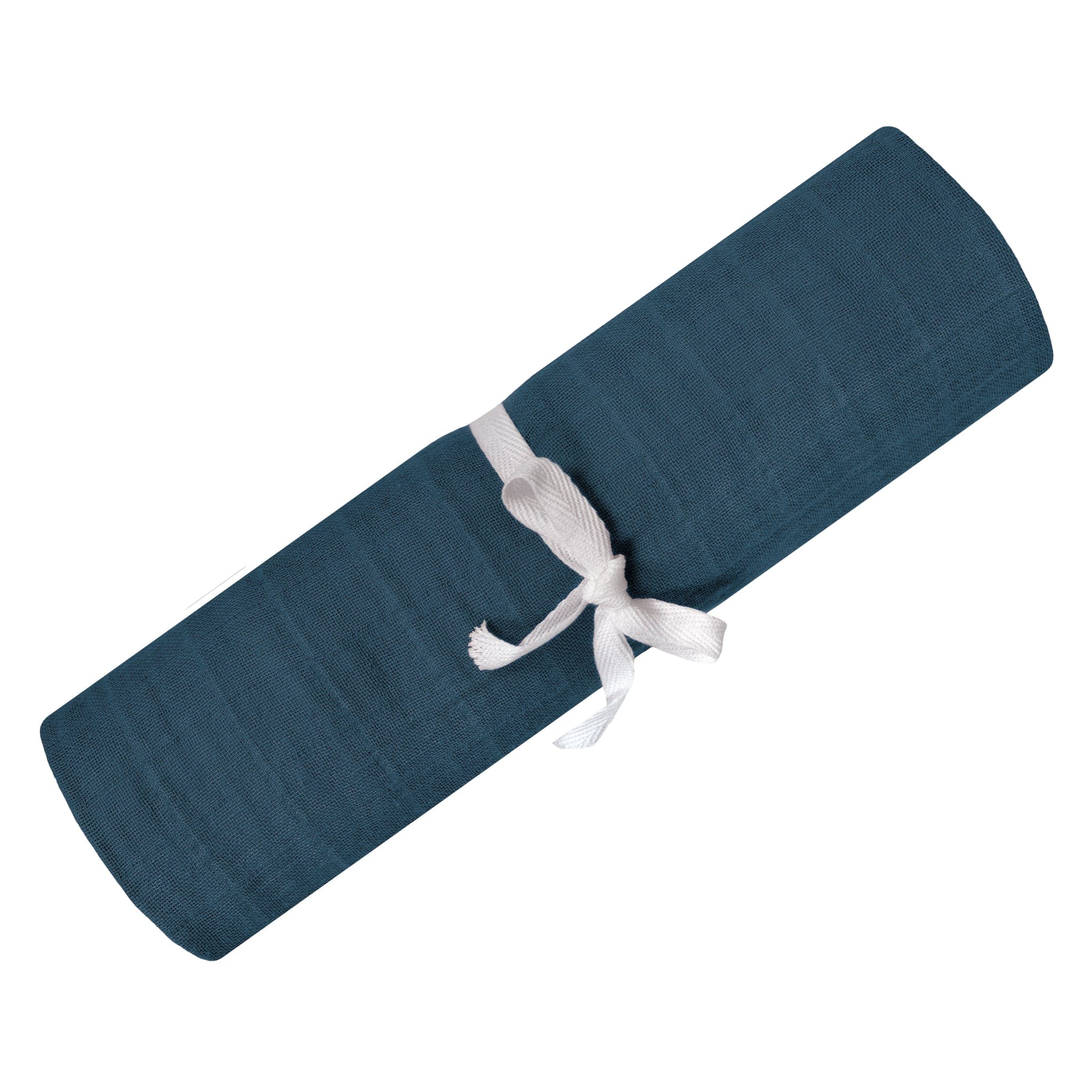 Soft Organic Cotton Muslin Swaddle Blanket - Navy Blue for Newborns & Babies | Perfect for Swaddling, Nursing, Stroller & Car Seat Cover