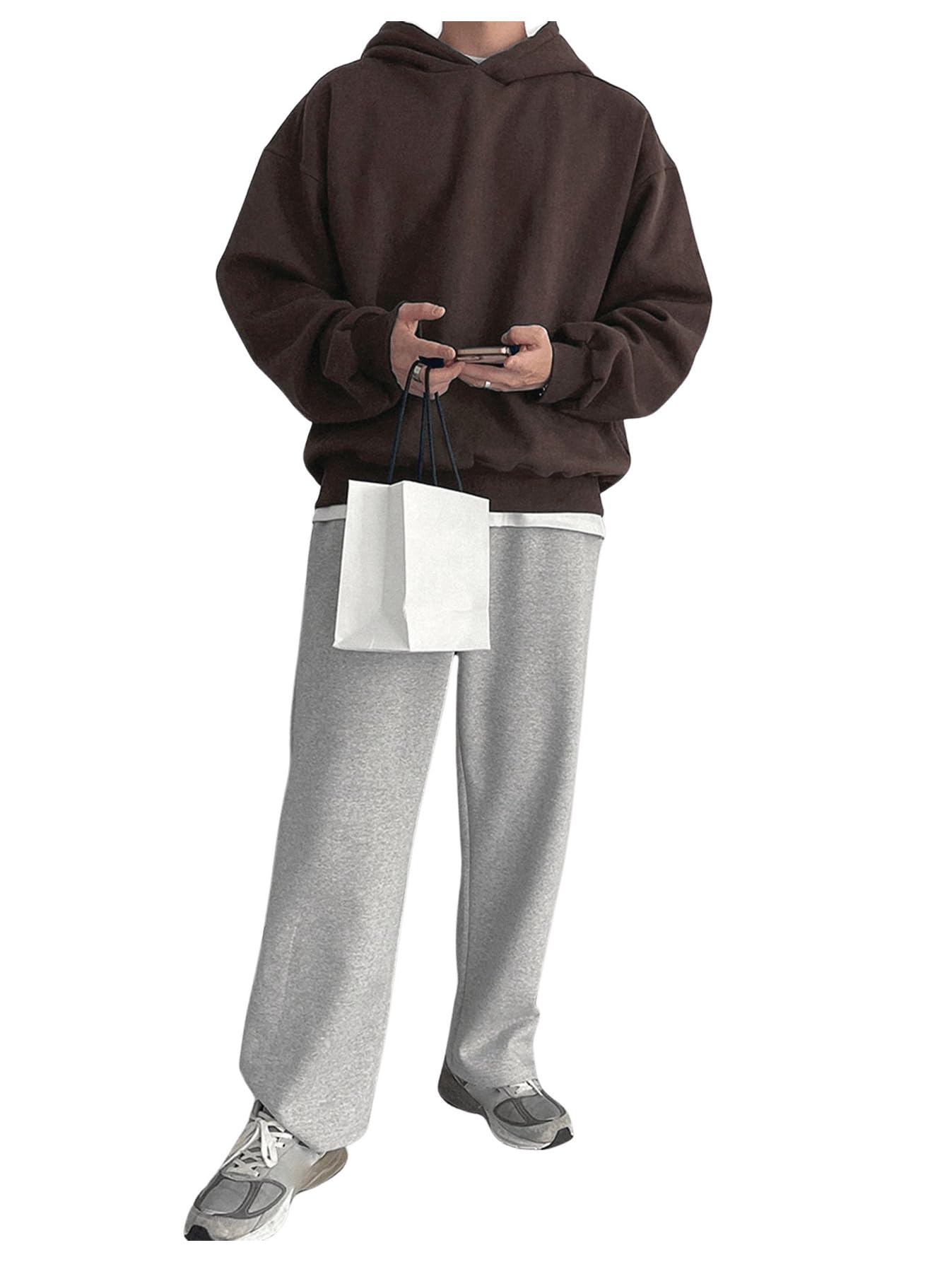 SOLY HUX Men's Oversized Hoodie - Long Sleeve Drop Shoulder Pullover Sweatshirt with Hood | Casual Streetwear for Men | Perfect for Lounge, Gym, and Outdoor Activities