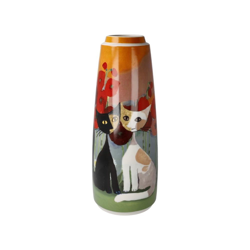 Rosina Wachtmeister Summer in Garden Vase - 26.5cm Hand-Painted Ceramic Flower Vase for Home Decor, Wedding Centerpiece & Gift Idea