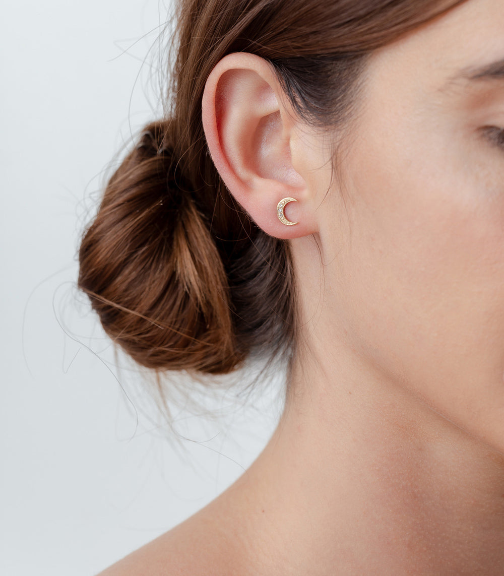 Crescent Moon Stud Earrings for Women - Minimalist Silver Moon Earrings for Everyday Wear | Perfect for Gifts, Parties & Casual Outfits