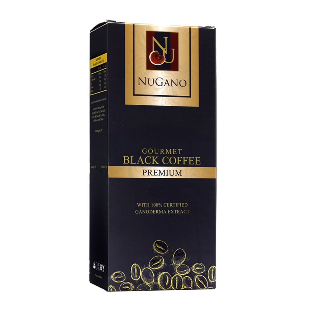 Nugano Ganoderma Instant Black Coffee - Low Caffeine (6 Boxes, 30 Sachets/Box) | Antioxidant Rich Coffee Alternative for Energy & Focus | Perfect for Office, Travel & Wellness Routines