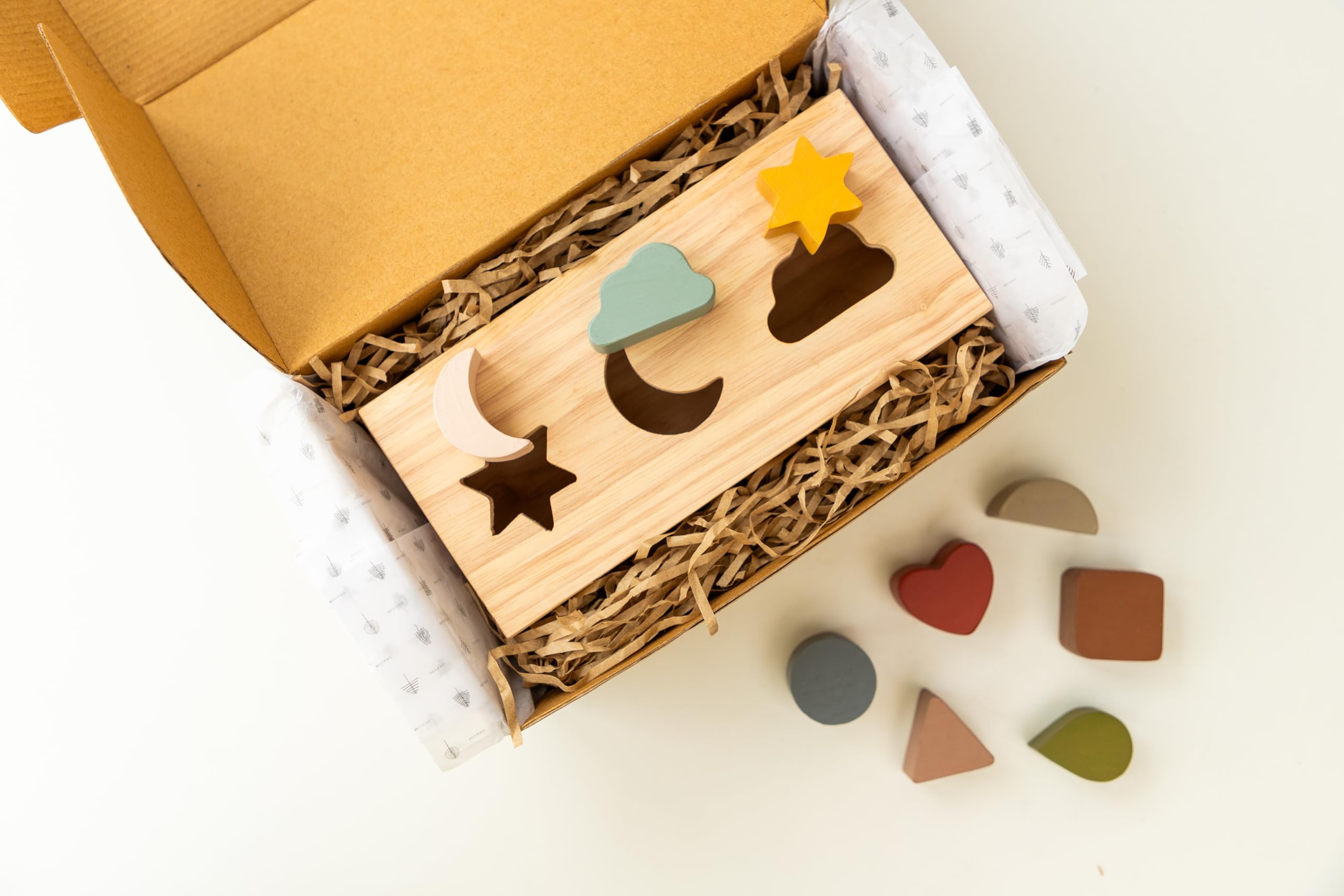 Birch & Bug Wooden Shape Puzzle Box - Montessori Learning Toy for Toddlers, Kids Educational Gift - Perfect for Preschool Classroom & Home Playtime