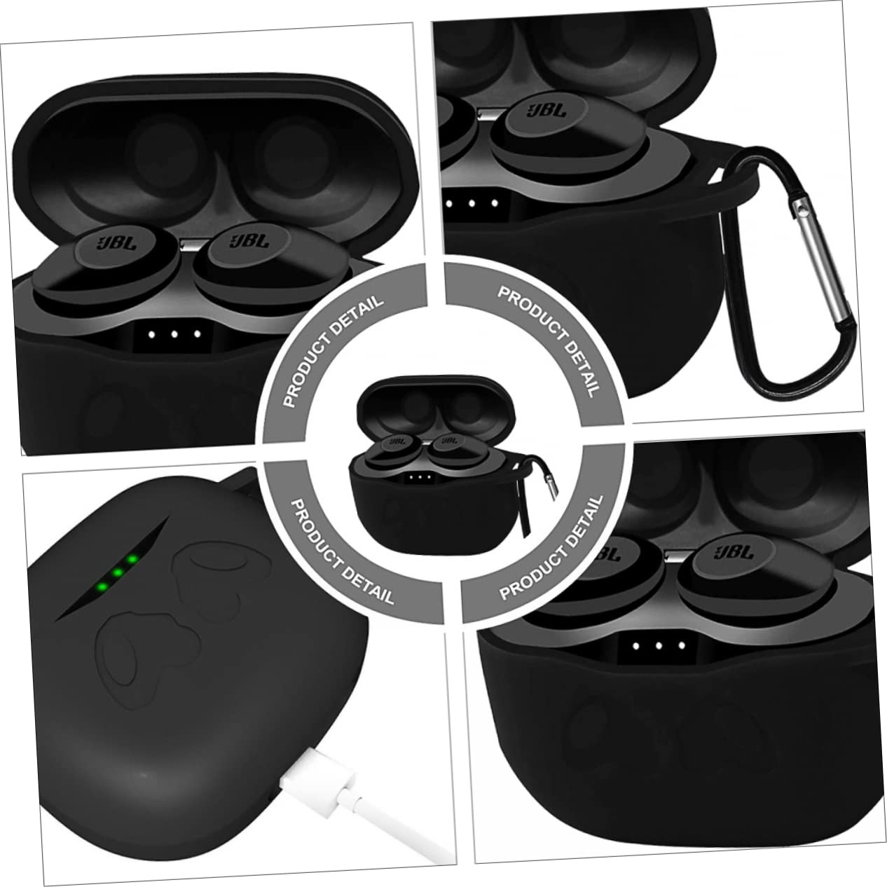 BESTonZON Silicone Hard Protection Earphone Case - Portable Headphone Storage Cover for AirPods, Wireless Earbuds - Travel, Gym, Outdoor Use