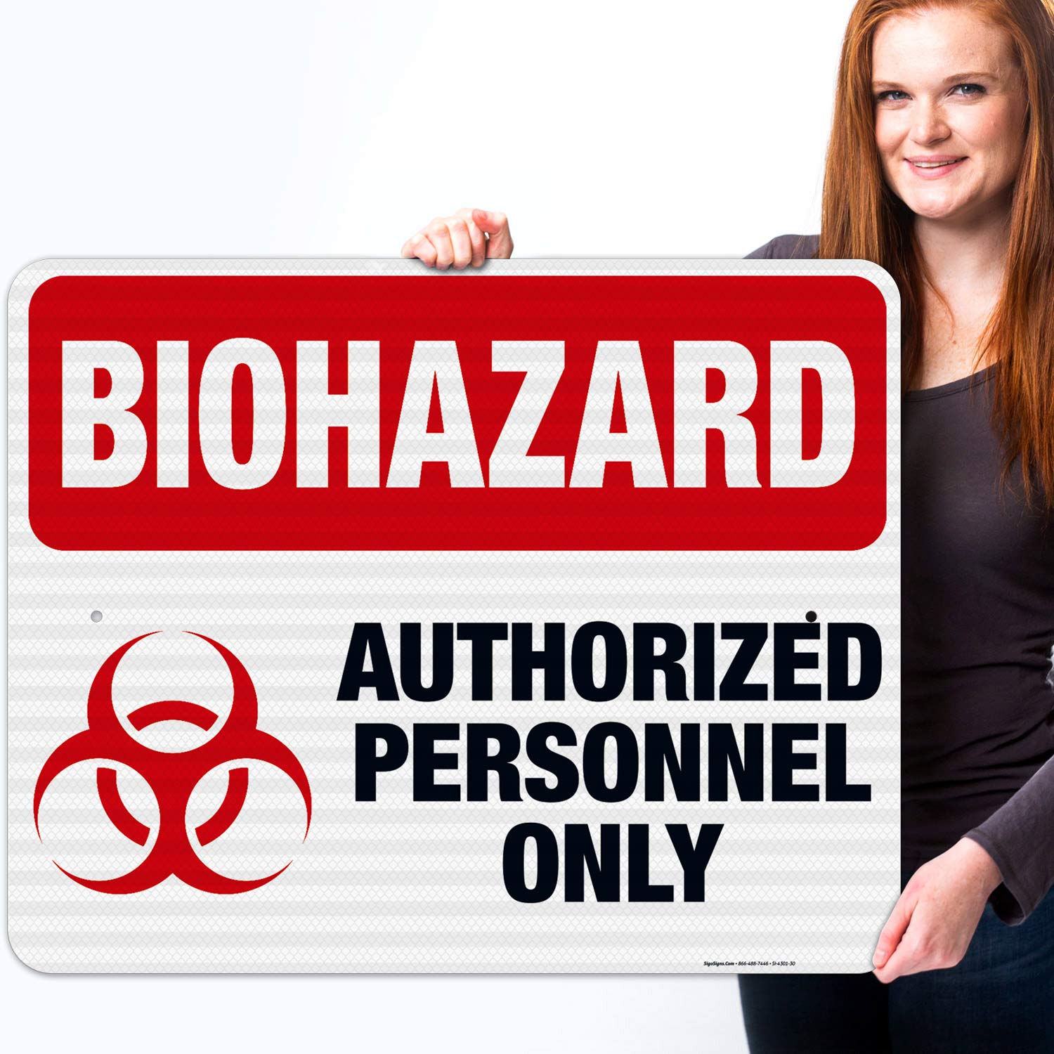 Biohazard Authorized Personnel Only Sign - OSHA Compliant Danger Warning Sign, 24x30 Inches, 3M EGP Reflective .080 Aluminum, Fade Resistant for Indoor & Outdoor Use - Made in USA | Perfect for Laboratories, Hospitals, Construction Sites & Hazardous Work Areas