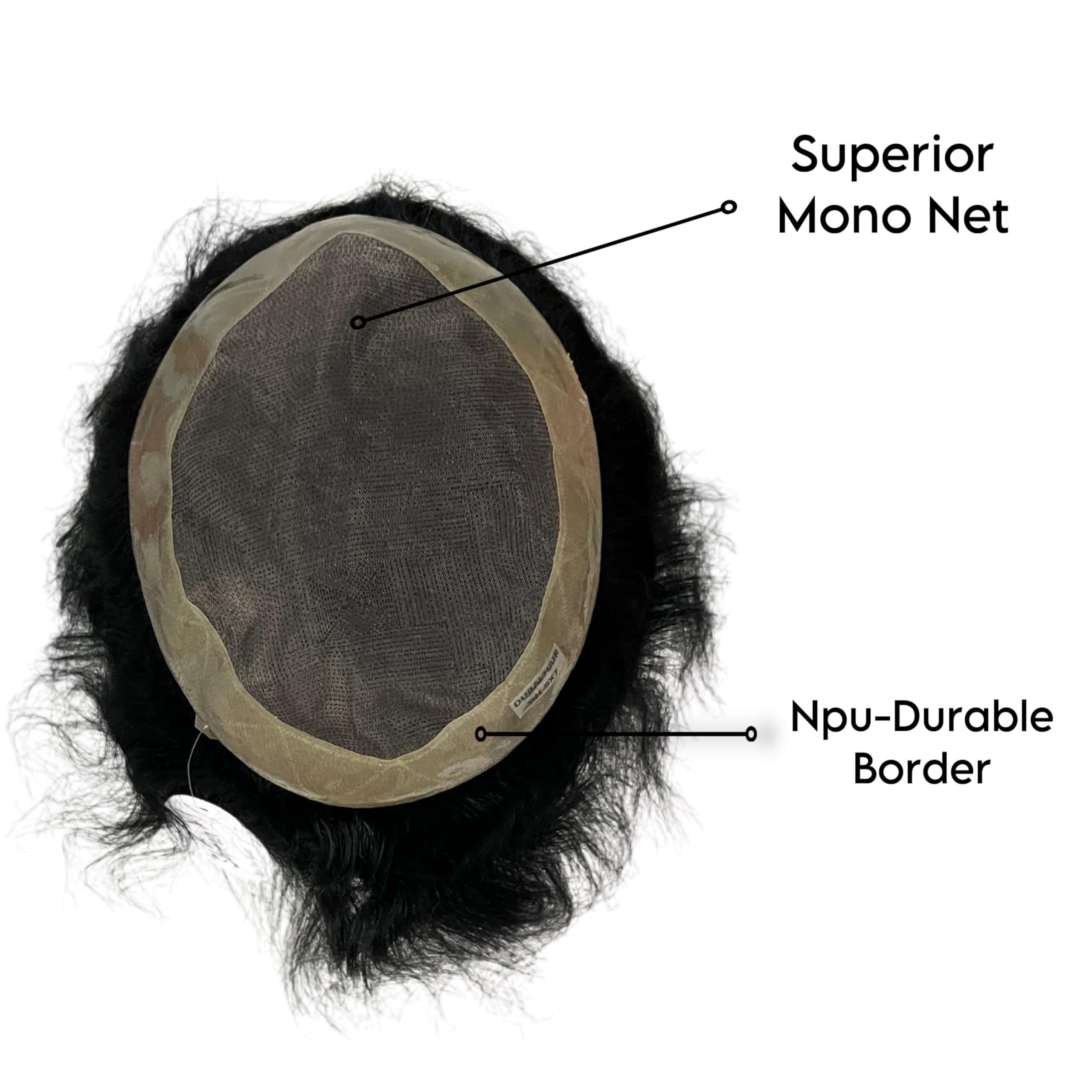 SkyHair SUPER MONO Men's Hair Patch - 100% Human Hair Toupee for Men | Durable Hair Replacement System with Clips, Glue & Tape (11x9 Inch, Natural Black) | Perfect for Thinning Hair, Bald Spots & Hair Loss Solutions