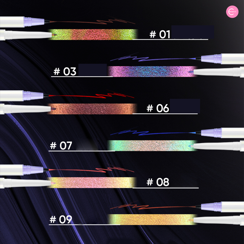 CHARMACY Dual Ended Chameleon Eyeliner Pen - Waterproof Liquid Eyeliner with 2 Colors - Perfect for Day to Night Makeup Looks, Parties and Special Occasions