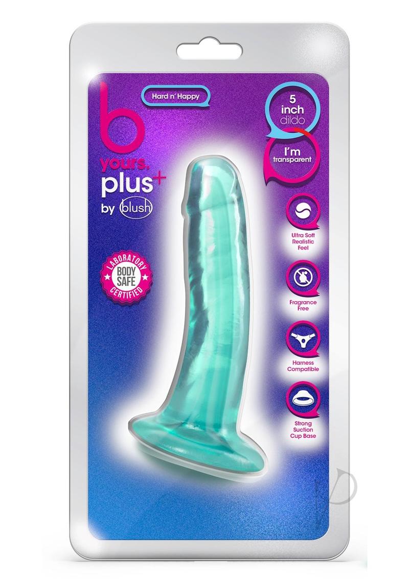 B Yours Plus Hard n' Happy Realistic Dildo 5 Inch Teal - Premium Silicone Adult Toy for Couples & Solo Play, Waterproof & Body-Safe