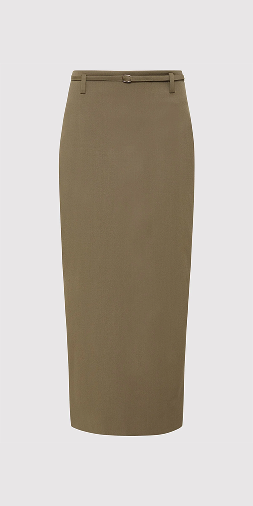 Stylish Belted Pencil Skirt for Women - High Waist Slim Fit Office Work Skirt - Perfect for Business Attire, Cocktail Parties & Formal Events