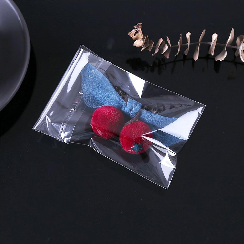 100 Pack 3x4 Inch Small Crystal Clear Resealable Cellophane Bags - Self Protective Cello Bags for Candy, Cookies, Cards | Perfect for Party Favors, Wedding Treats & Gift Packaging