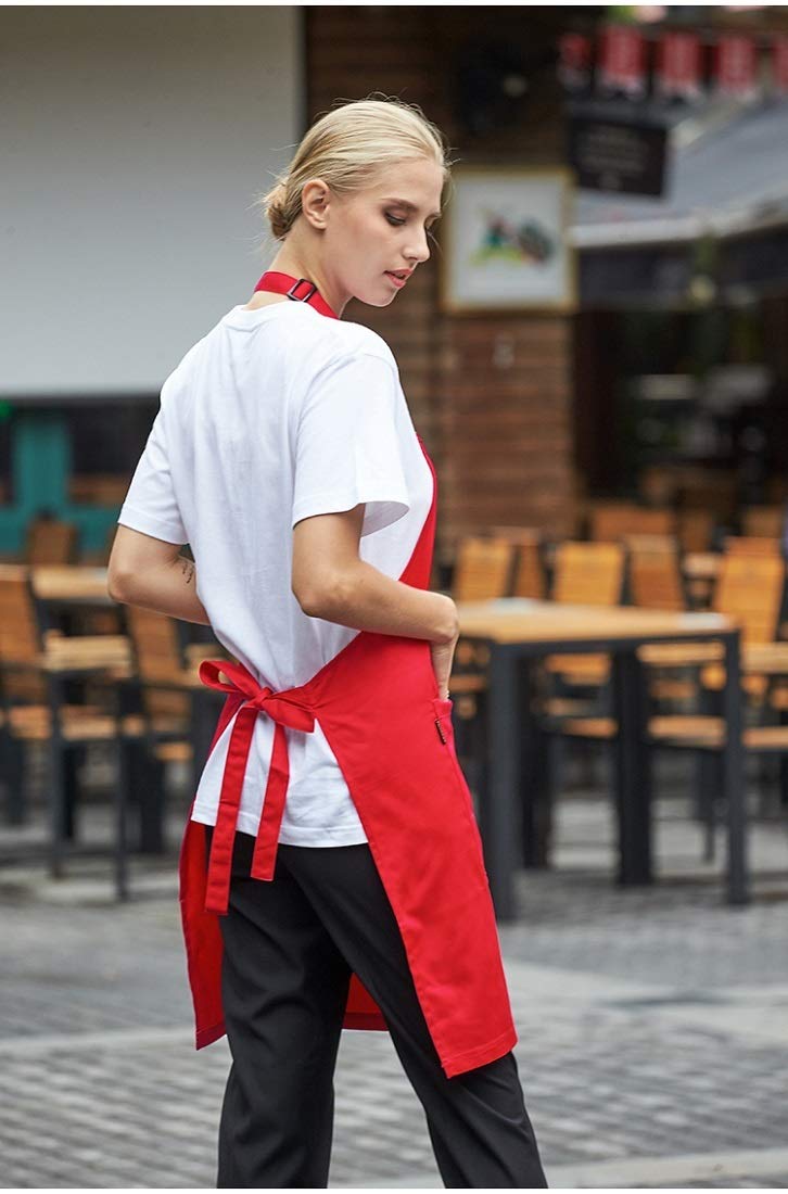 Premium Unisex Chef Apron with Pockets - Navy Blue Kitchen Cooking Apron for Professional Chefs & Home Cooks - Perfect for BBQ, Baking, Grilling & Culinary Classes