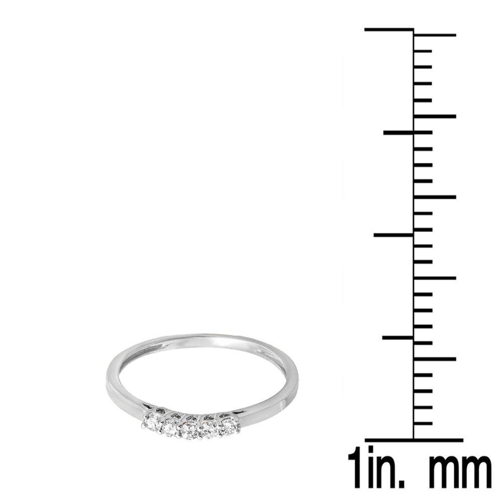 0.15 Carat 14K Solid Gold Round White Diamond Women's 5-Stone Anniversary Wedding Band Ring - Perfect for Bridal Sets, Engagement Gifts & Special Occasions
