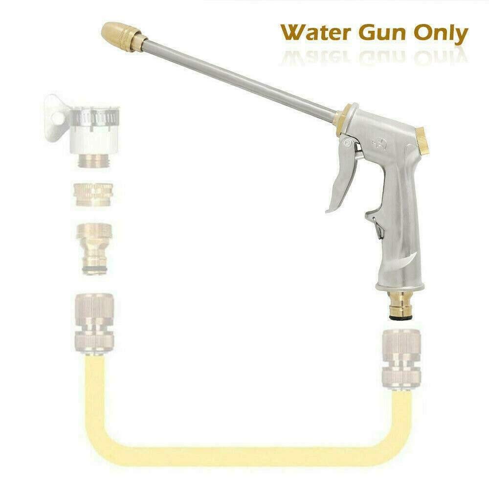15M All Metal High Pressure Wash Hose with Adjustable Spray Gun - Ideal for Car Washing, Garden Cleaning & Lawn Care | Durable & Adjustable Water Spray Pipe