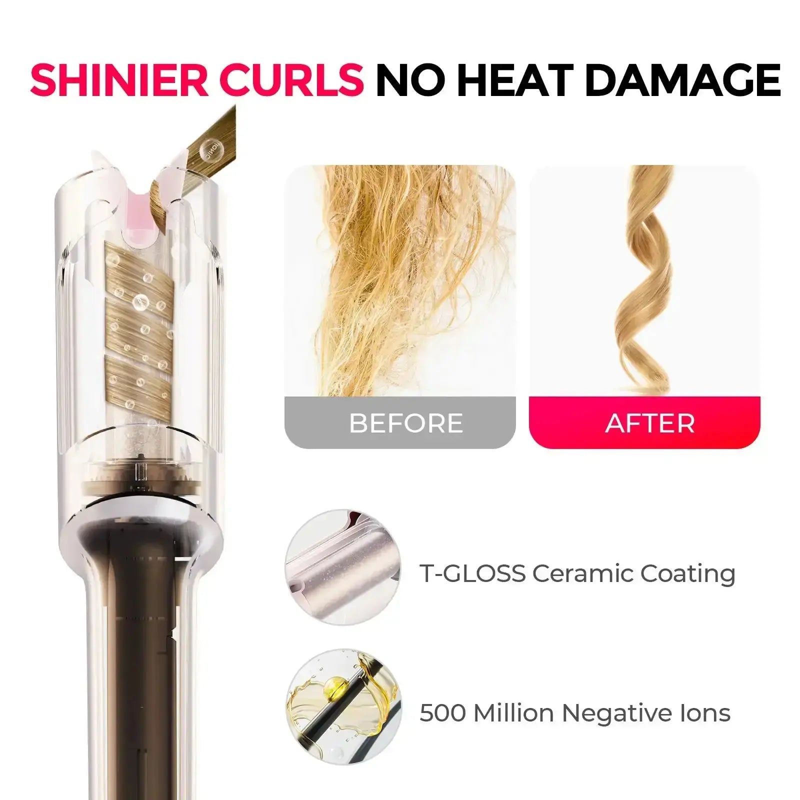 Tymo Curlpro Hair Styler - Professional Curling Iron for Perfect Beach Waves & Curls | Salon-Quality Styling Tool for Home Use | Great for Parties, Weddings & Everyday Hairstyles