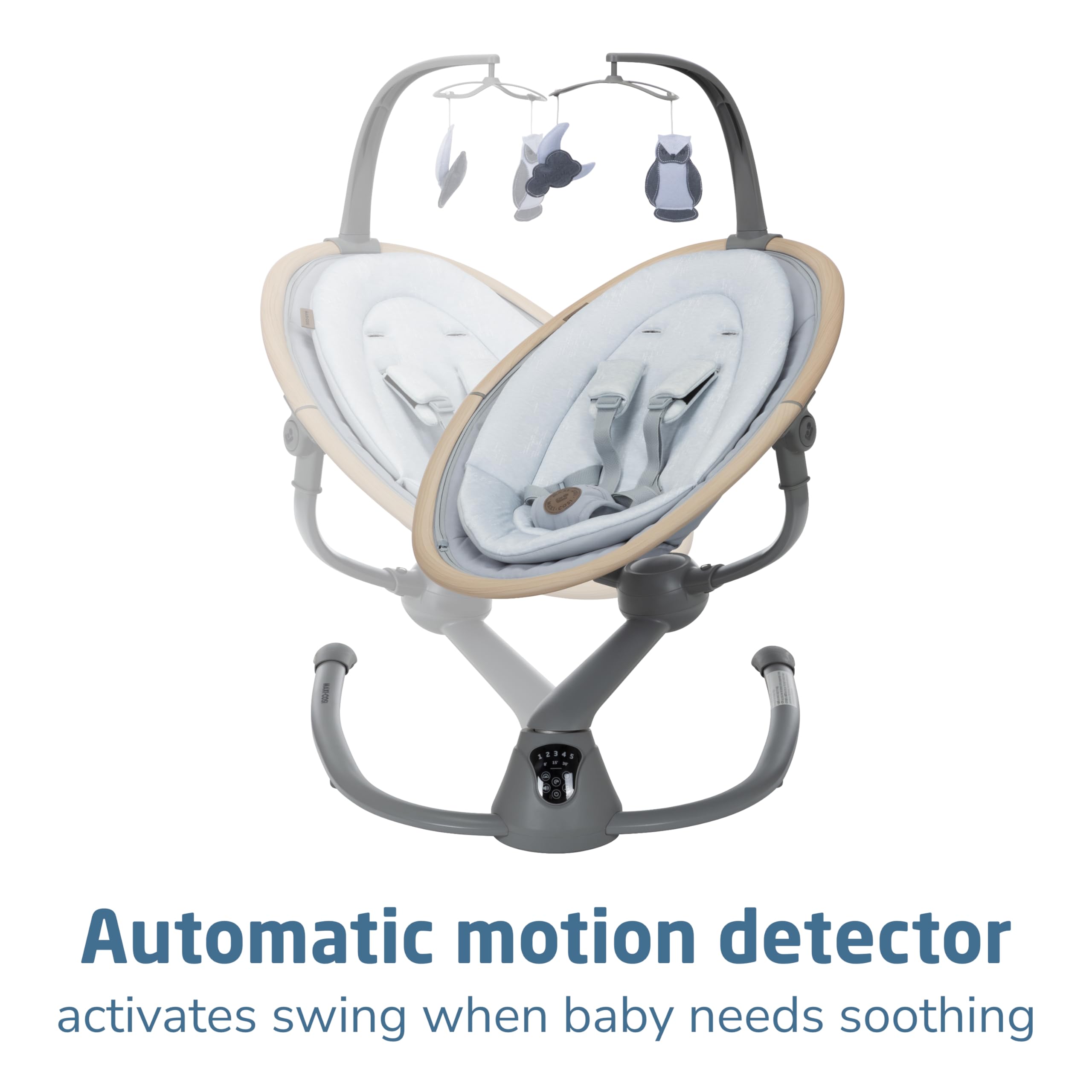 Maxi-Cosi Cassia Baby Swing for Infants - Portable, Foldable & Lightweight with Music & 360° Rotation - Classic Slate | Perfect for Nursery, Travel & Soothing Fussy Babies