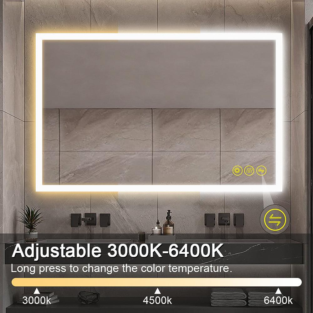 SmartGlow Dimmable LED Frameless Anti-Fog Bathroom Vanity Mirror with Touch Control - Perfect for Makeup, Shaving & Home Decor